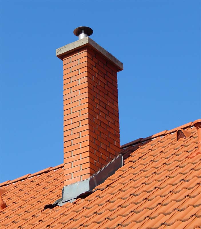 Mountain Man- Stock of chimney flashing red brick chimney with metal flashing